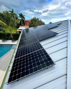Solar panels on roof